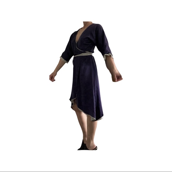 Narcissist Design Silk Wrap Dress - Picture 2 of 3